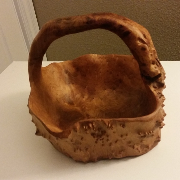 Exotic Hand Crafted Wooden Tree Fruit Bowl - Picture 2 of 4